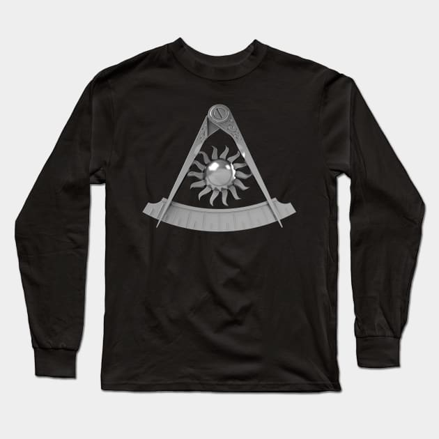 Past Master Silver Emblem Jewel Masonic Freemason Long Sleeve T-Shirt by Master Mason Made